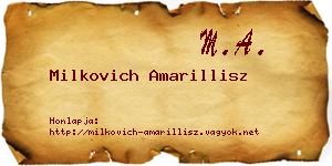 Milkovich Amarillisz névjegykártya